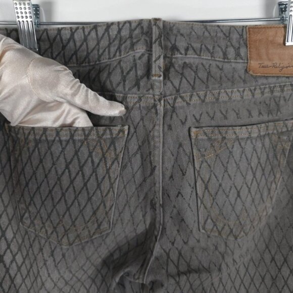 TRUE RELIGION USA Made 🇺🇸 Diamond Print Cut 606828 Jeans W95Q85180 Size 26 - Picture 10 of 14